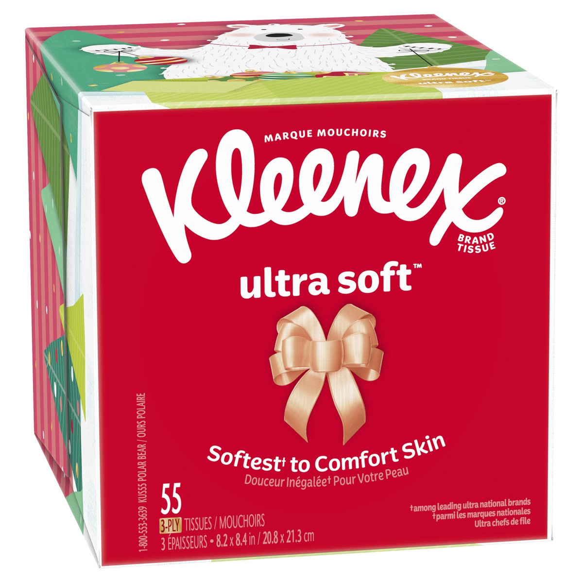 slide 1 of 7, Kleenex Ultra Soft Holiday Facial Tissue, 55 ct