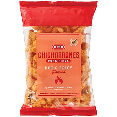 slide 1 of 1, H-E-B Hot and Spicy Picantes Flavor Chicharrones Pork Rinds, 5 oz