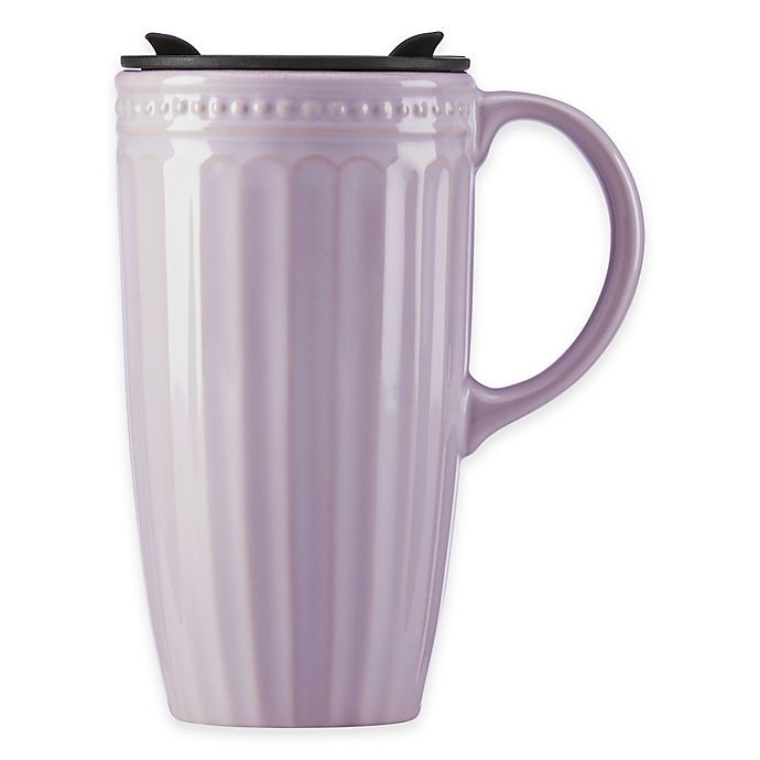 slide 1 of 1, Lenox French Perle Groove Travel Mug - Violet, 1 ct