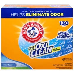 ARM & HAMMER Plus OxiClean Powder Laundry Detergent, Fresh Scent, 130 Loads