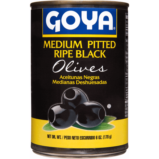 slide 1 of 1, Goya Black Olives Medium, 6 oz