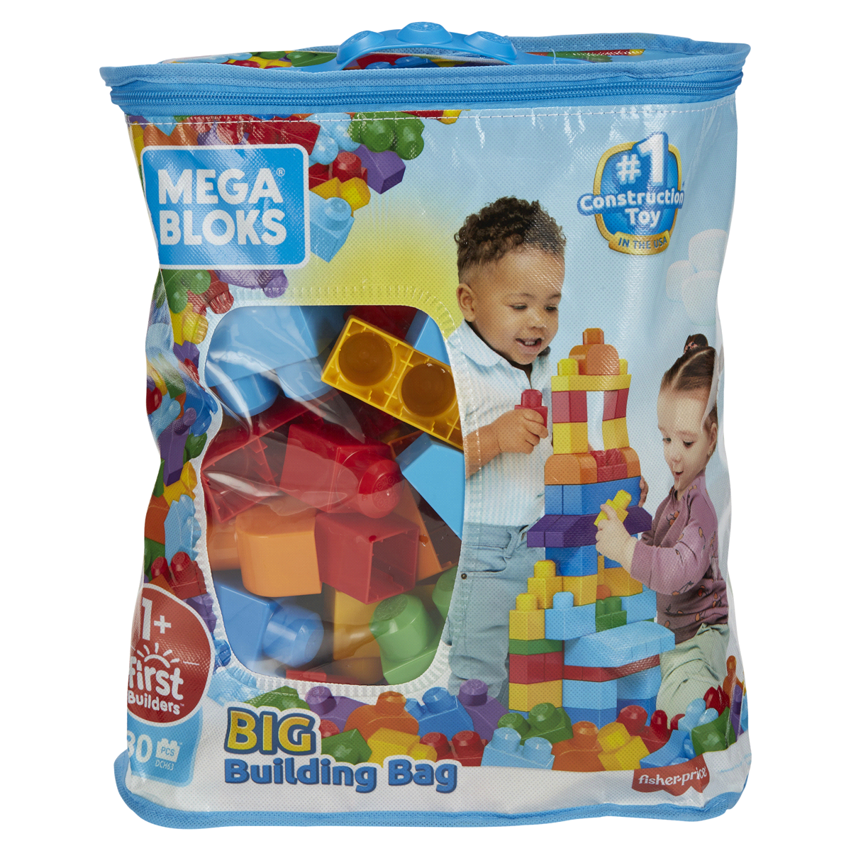 slide 1 of 8, Mega Bloks Big Building Bag Building Set - Classic, 80 ct