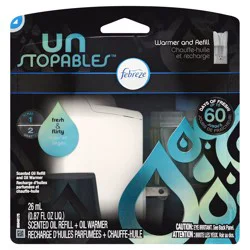 Febreze Plug In Air Freshener, Odor-Fighting Scented Oil Starter Kit, UNS Fresh, Warmer+1 Refill