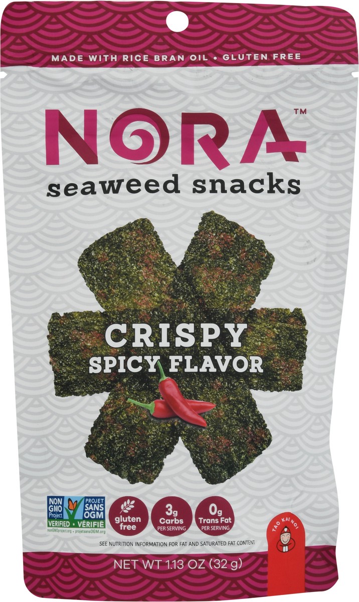 slide 9 of 9, Nora Snacks Crispy Spicy Seaweed Snack, 1.13 oz