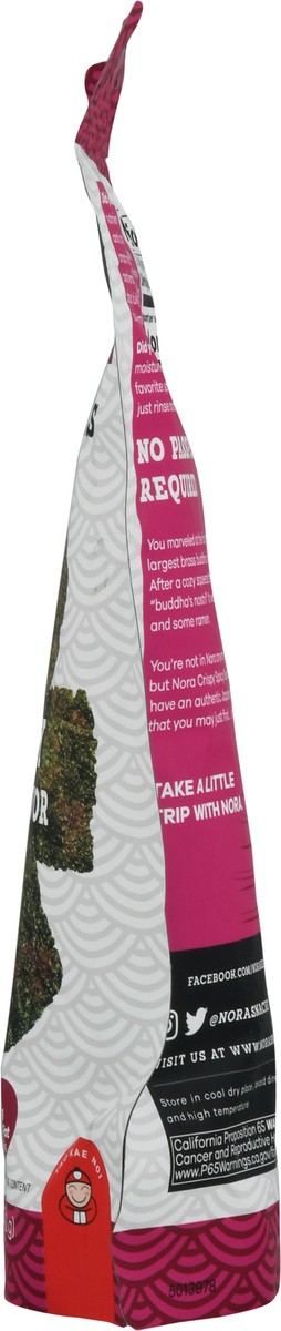 slide 2 of 9, Nora Snacks Crispy Spicy Seaweed Snack, 1.13 oz