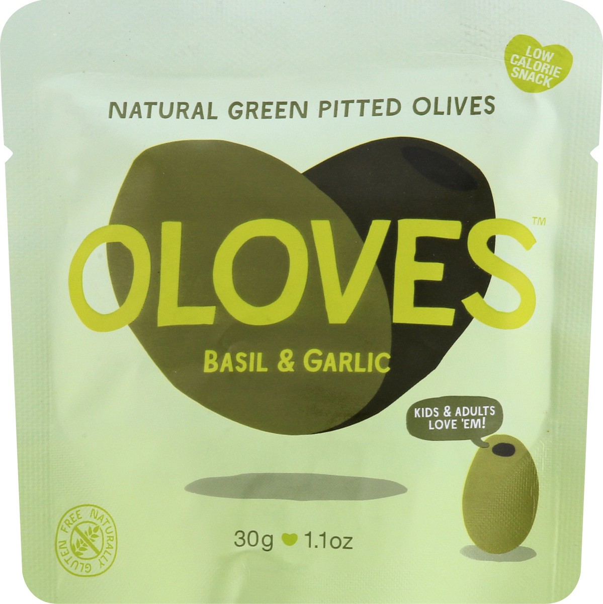 slide 1 of 9, Oloves Basil & Garlic Olives 30 gr, 30 gal