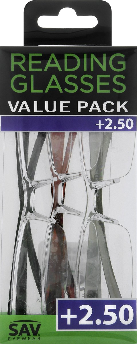 slide 3 of 10, Sav Value Pack +2.50 Reading Glasses 1 ea, 1 ct