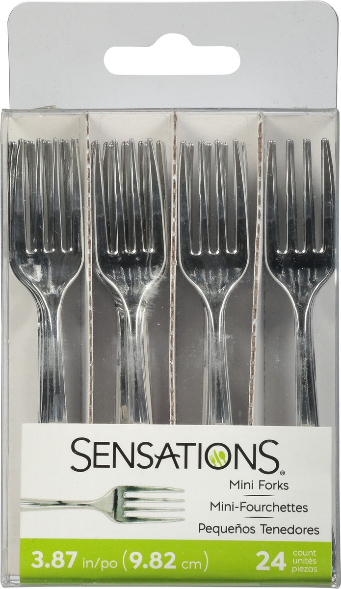 slide 3 of 9, Sensations Metallic Forks Mini 24 ea, 24 ct