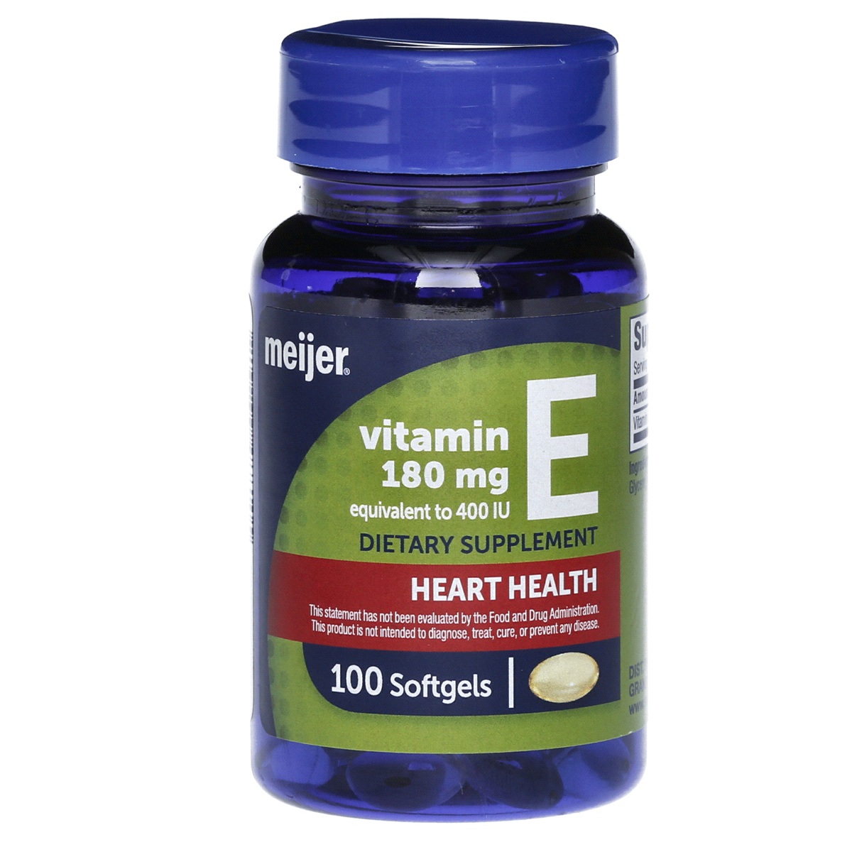 slide 1 of 9, Meijer Vitamin E (400 IU) Softgel, 180mg, 100 ct