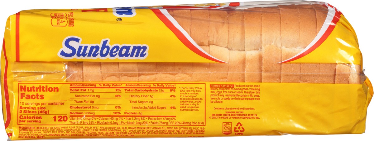 slide 8 of 9, Sunbeam Enriched White Bread 16 oz, 16 oz