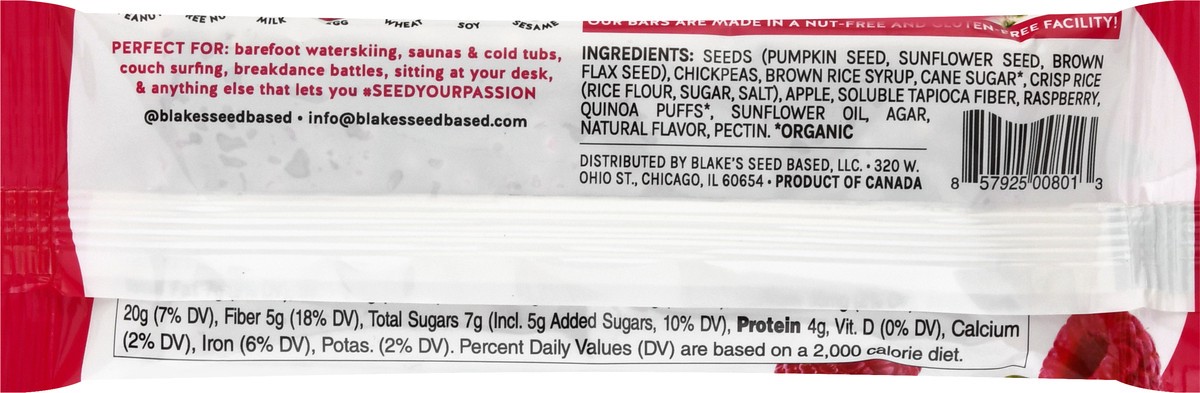 slide 3 of 13, Blake's Raspberry Snack Bar 1.23 oz, 1.23 oz