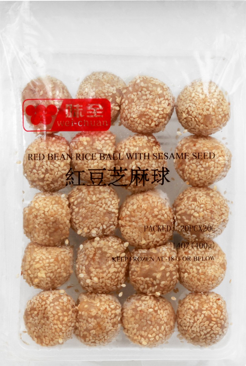 slide 1 of 8, Wei-Chuan Red Bean Sesame Seed Rice Ball 20 ea, 20 ct