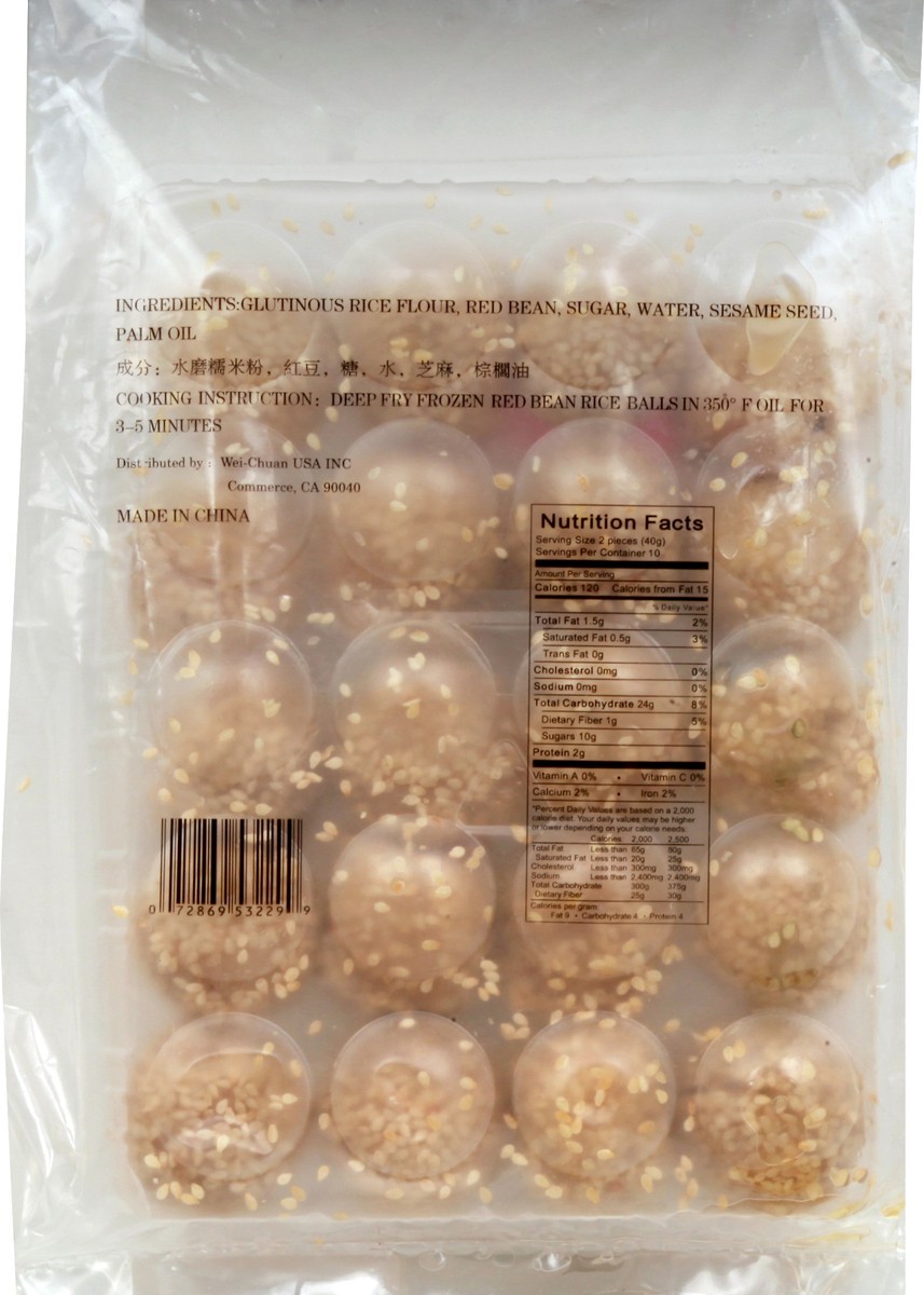 slide 8 of 8, Wei-Chuan Red Bean Sesame Seed Rice Ball 20 ea, 20 ct