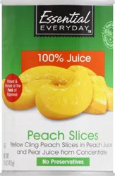 Essential Everyday Peach Slices in Peach and Pear Juice