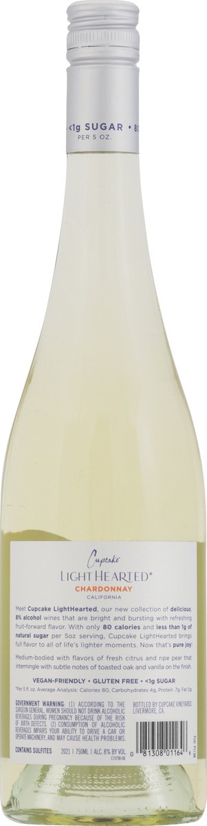 slide 6 of 9, Cupcake Light Hearted California Chardonnay 750 ml, 750 ml