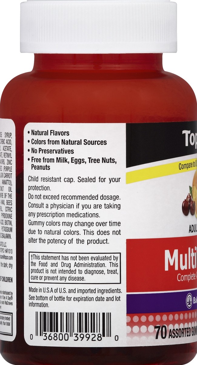 slide 5 of 6, TopCare Multivitamin Gummy, 70 ct