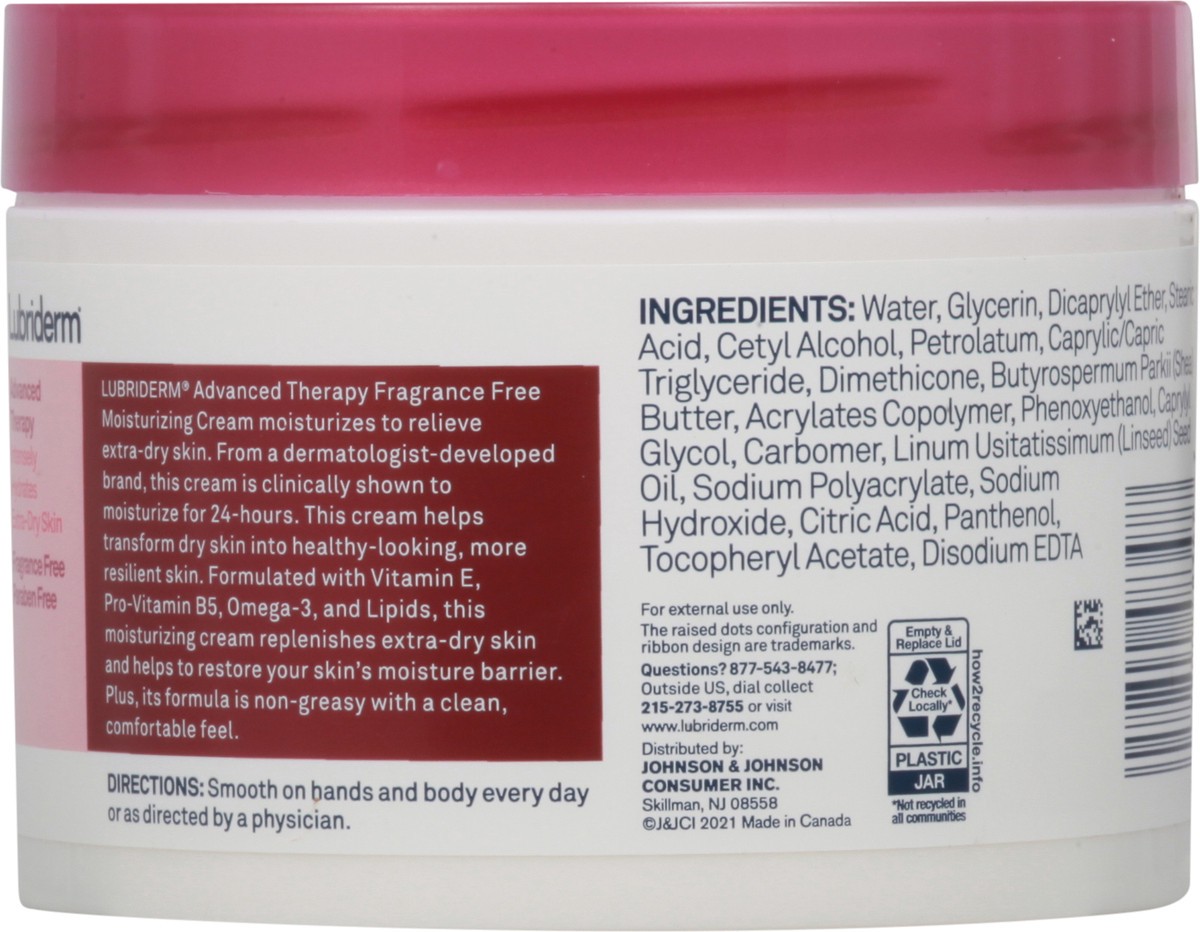 slide 5 of 9, Lubriderm Advanced Therapy Fragrance-Free Moisturizing Cream with Vitamin E and Pro-Vitamin B5, Intense Hydration for Extra Dry Skin, Non-Greasy Formula, 16 fl. oz, 16 oz