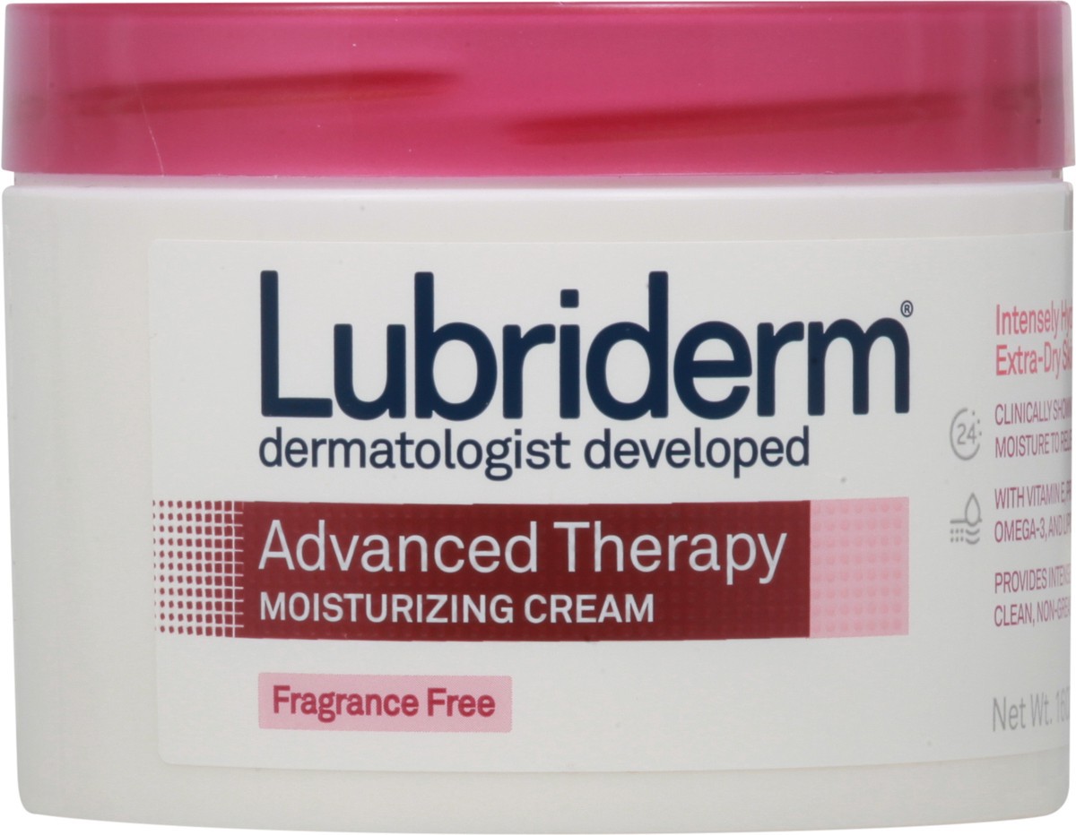 slide 4 of 9, Lubriderm Advanced Therapy Fragrance-Free Moisturizing Cream with Vitamin E and Pro-Vitamin B5, Intense Hydration for Extra Dry Skin, Non-Greasy Formula, 16 fl. oz, 16 oz
