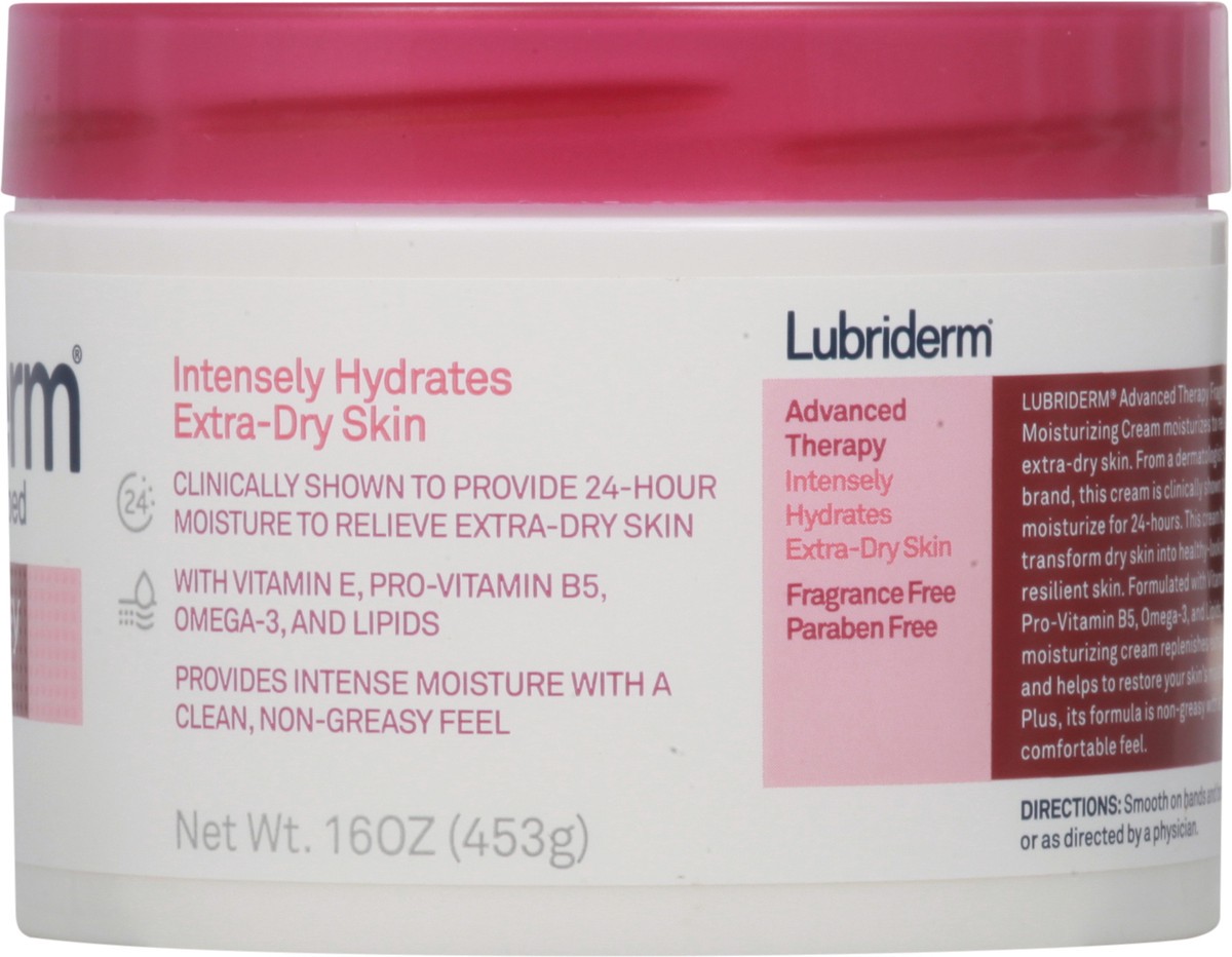 slide 6 of 9, Lubriderm Advanced Therapy Fragrance-Free Moisturizing Cream with Vitamin E and Pro-Vitamin B5, Intense Hydration for Extra Dry Skin, Non-Greasy Formula, 16 fl. oz, 16 oz