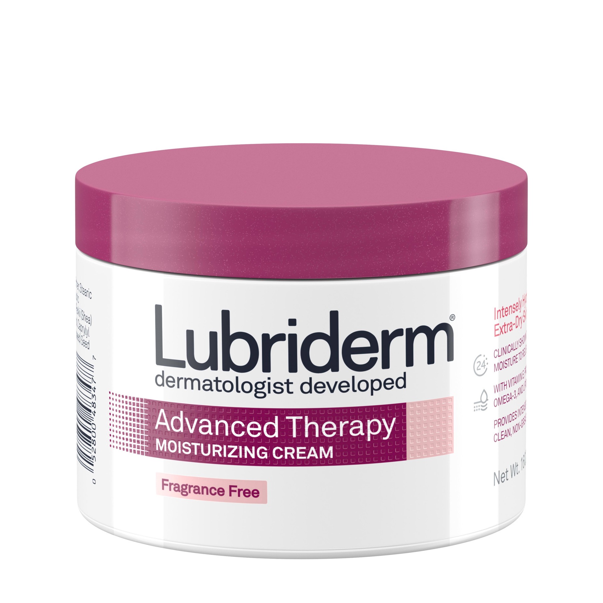 slide 1 of 9, Lubriderm Advanced Therapy Fragrance-Free Moisturizing Cream with Vitamin E and Pro-Vitamin B5, Intense Hydration for Extra Dry Skin, Non-Greasy Formula, 16 fl. oz, 16 oz
