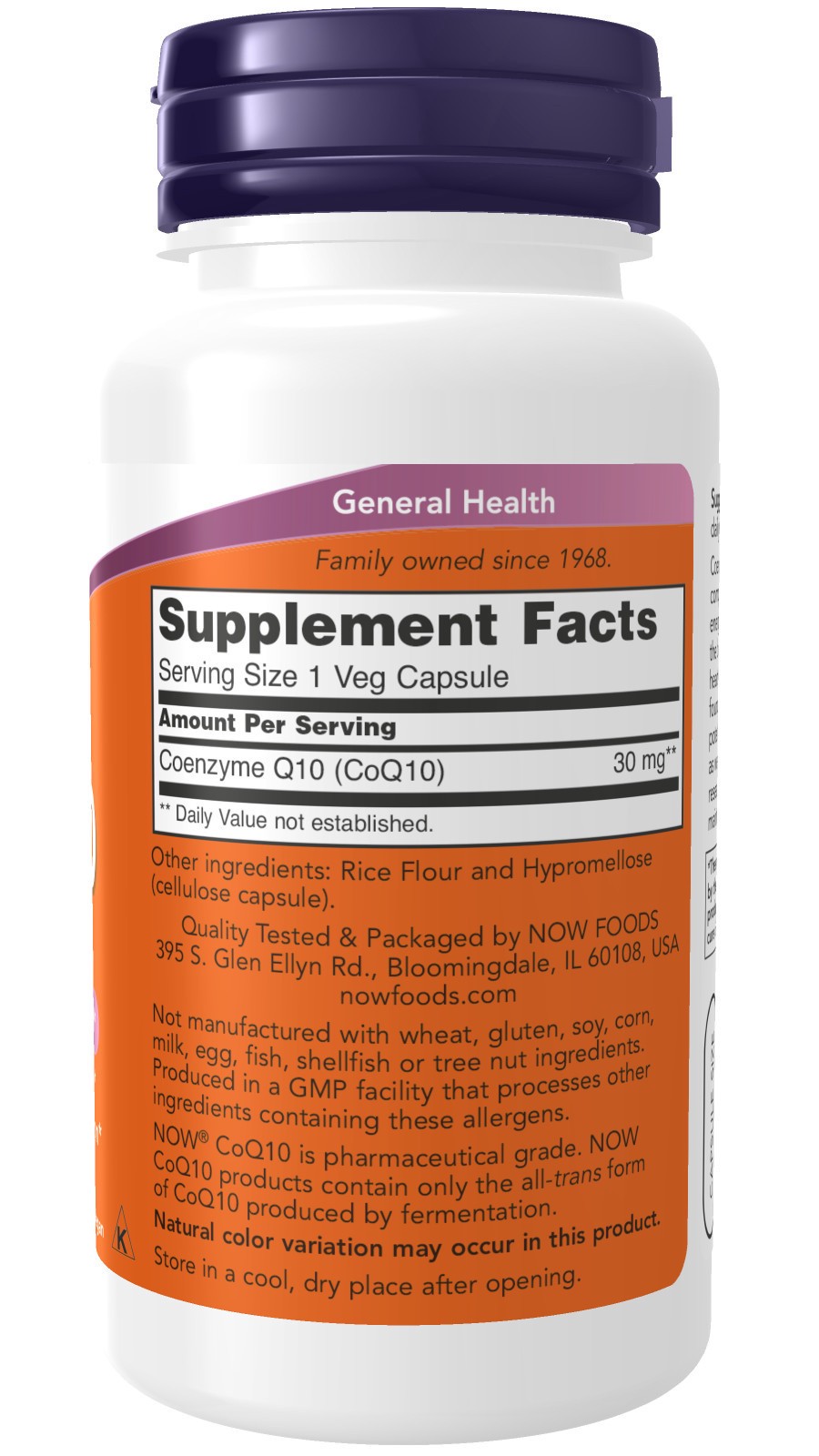 slide 4 of 4, NOW Supplements CoQ10 30 mg - 120 Veg Capsules, 120 ct