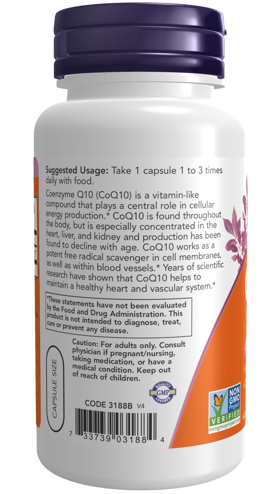 slide 2 of 4, NOW Supplements CoQ10 30 mg - 120 Veg Capsules, 120 ct