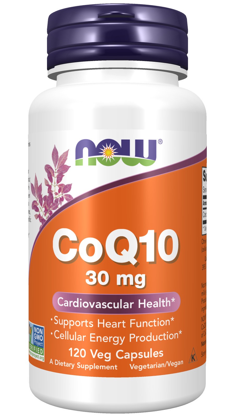 slide 1 of 4, NOW CoQ10 30 mg - 120 Veg Capsules, 120 ct