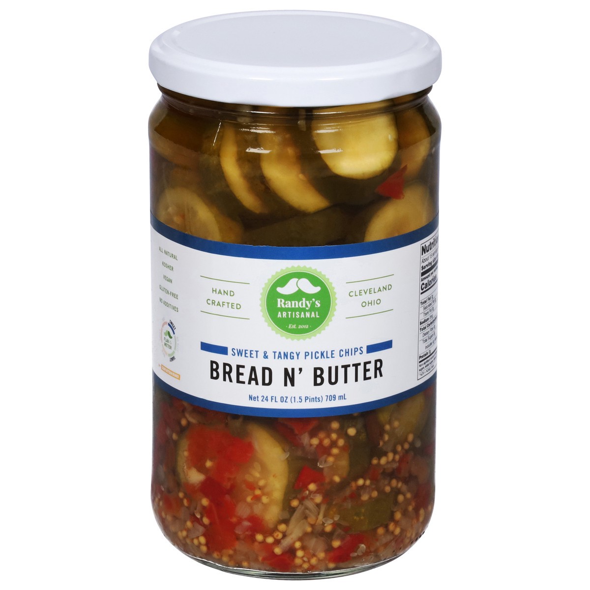 slide 1 of 9, Randy's Artisanal Sweet & Tangy Bread N' Butter Pickle Chips 24 fl oz, 24 fl oz