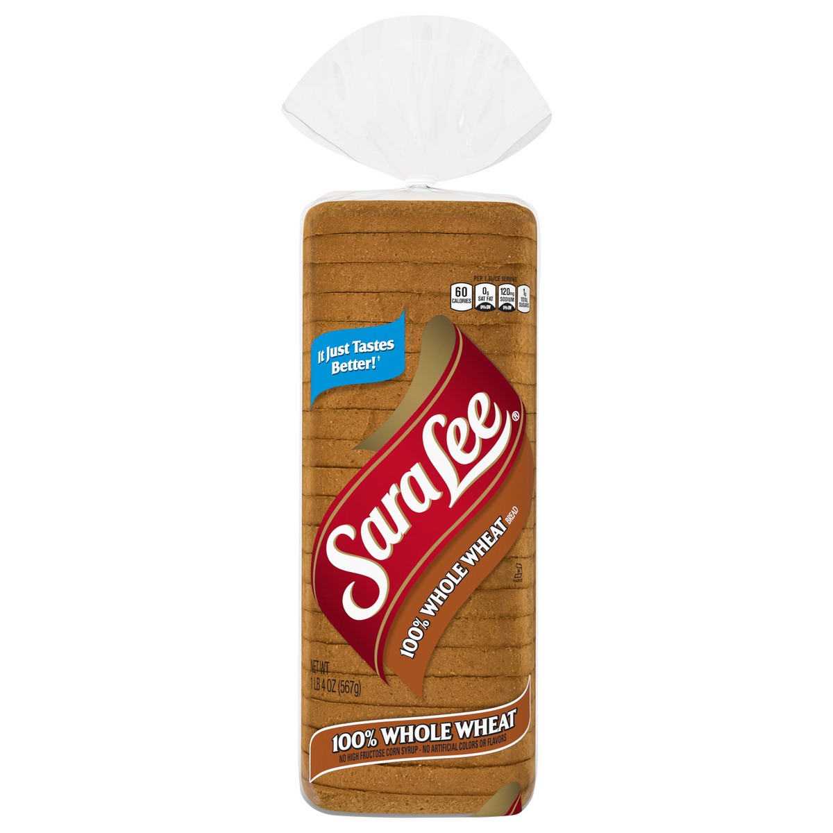 slide 1 of 9, Sara Lee 100% Whole Wheat Bread, 20 oz, 1 ct