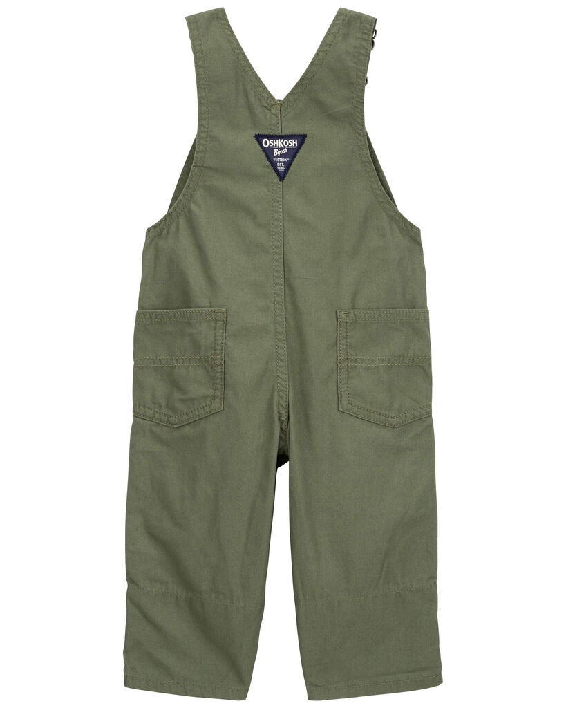 slide 2 of 2, Oshkosh Baby Solid Canvas Overalls - Green Green 18M, 1 ct