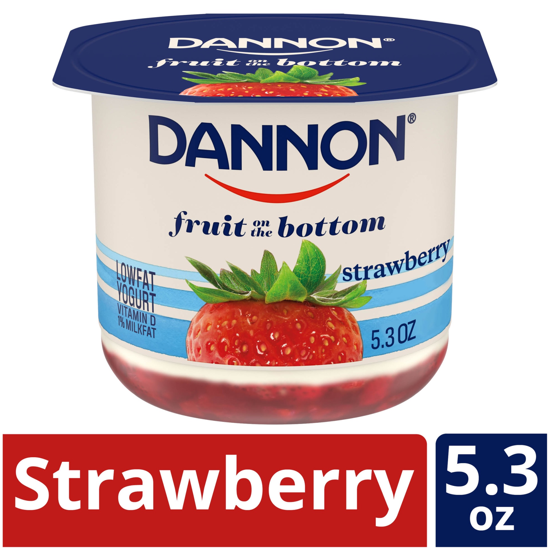 slide 1 of 7, Dannon Fruit on the Bottom Strawberry Yogurt, 5.3 oz