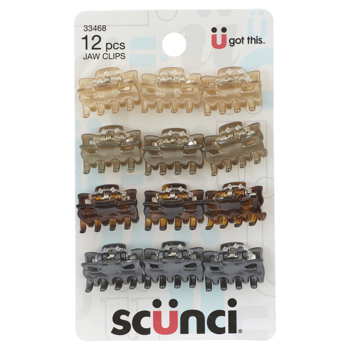 slide 1 of 1, scünci Mini Jaw Clips, 12 ct