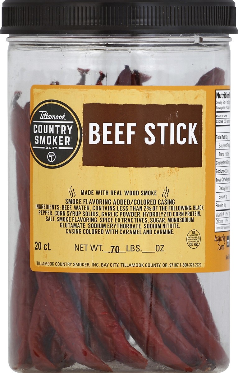 slide 2 of 2, Tillamook Country Smoker Beef Jerky Stick Canister, 20 ct