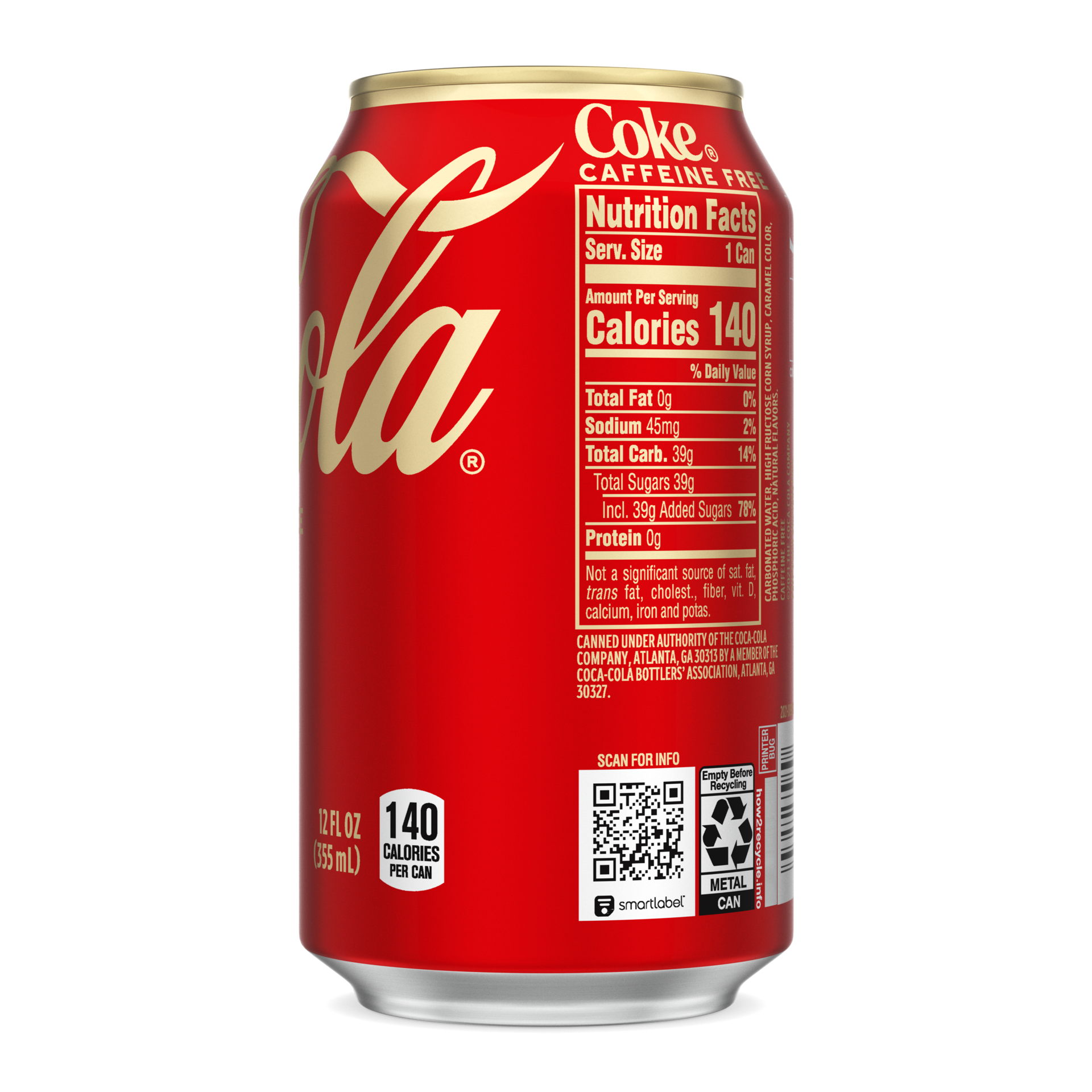 slide 5 of 5, Coca-Cola Caffeine-Free Can, 12 fl oz, 12 fl oz