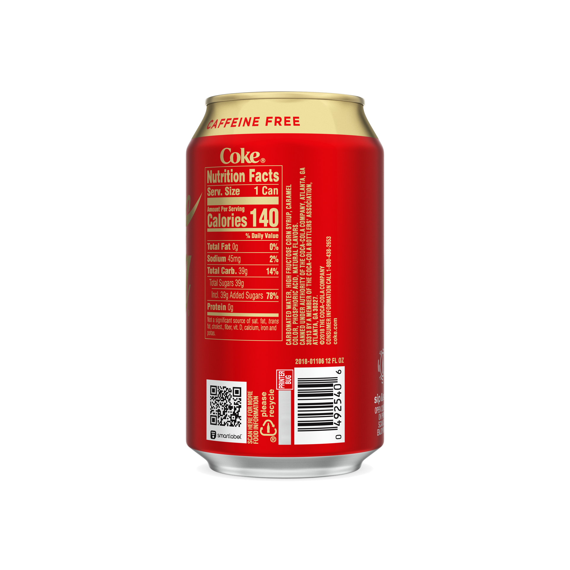 slide 3 of 5, Coca-Cola Caffeine-Free Can, 12 fl oz, 12 fl oz