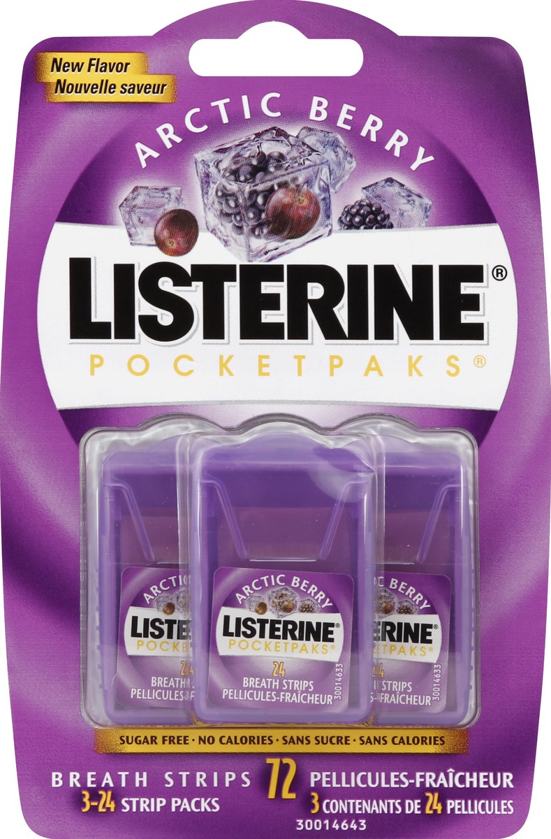 slide 1 of 6, Listerine Breath Strips 3 ea, 3 ct