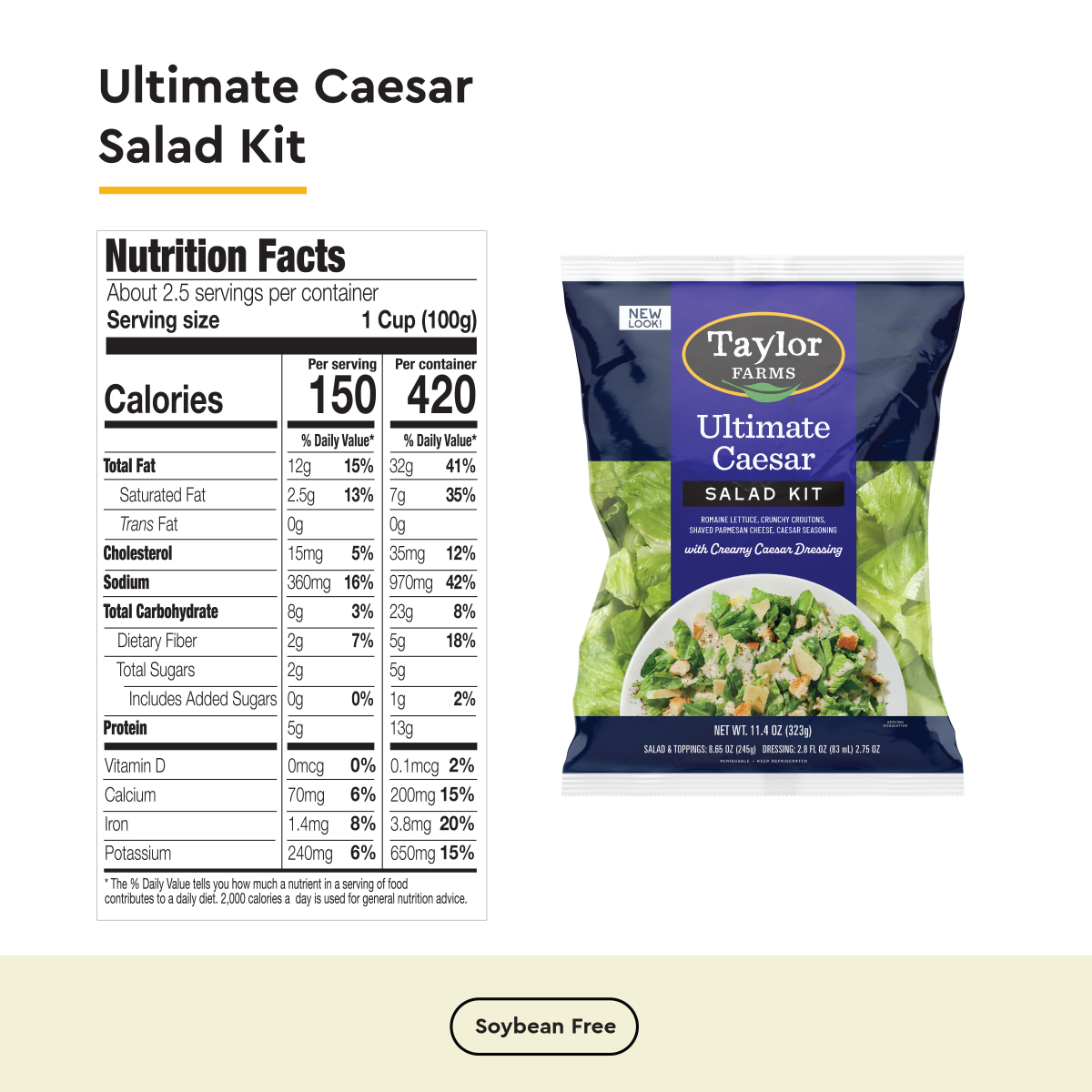 slide 10 of 13, Taylor Farms Ultimate Caesar Salad Kit, 11.4 oz