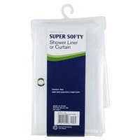 slide 3 of 5, Zenna Home Medium Weight Softy PEVA Shower Liner 70 in x 72 in, Clear, 5.5 gauge