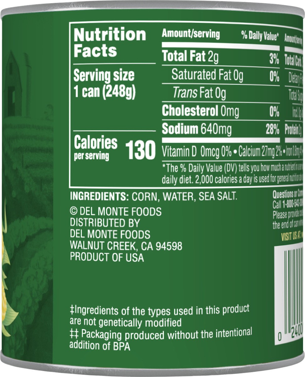 slide 3 of 4, Del Monte Fresh Cut Whole Golden Sweet Kernel Corn 8.75 oz Can, 8.75 oz