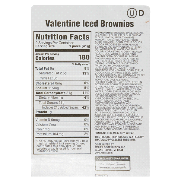 slide 10 of 13, FRESH FROM MEIJER Meijer Valentine Brownie, Pink and Red icing drizzle /, 9 ct; 13 oz