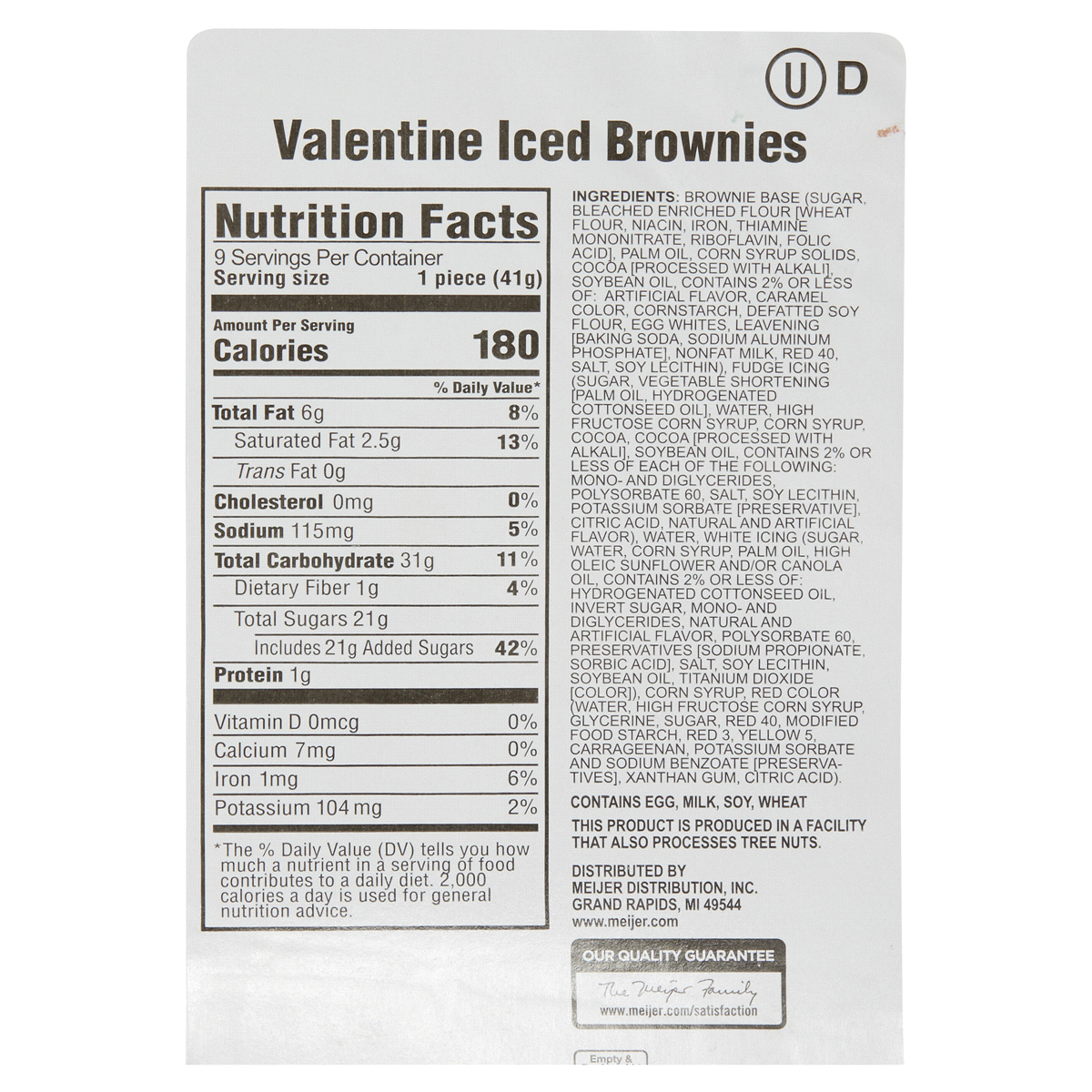 slide 2 of 13, FRESH FROM MEIJER Meijer Valentine Brownie, Pink and Red icing drizzle /, 9 ct; 13 oz