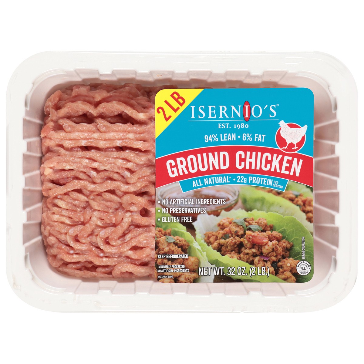 slide 1 of 14, Isernio's Ground Chicken 32 Oz - 32 OZ, 32 oz