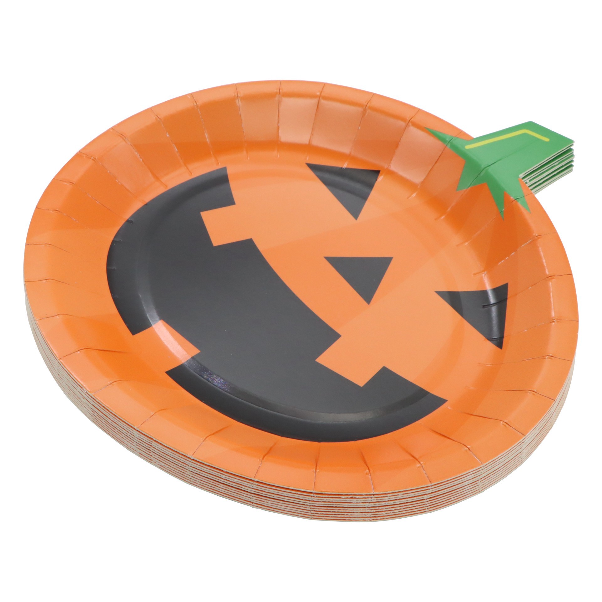 slide 2 of 3, 7" Jack-O'-Lantern Paper Plates, 12ct. By Celebrate It, 12 ct