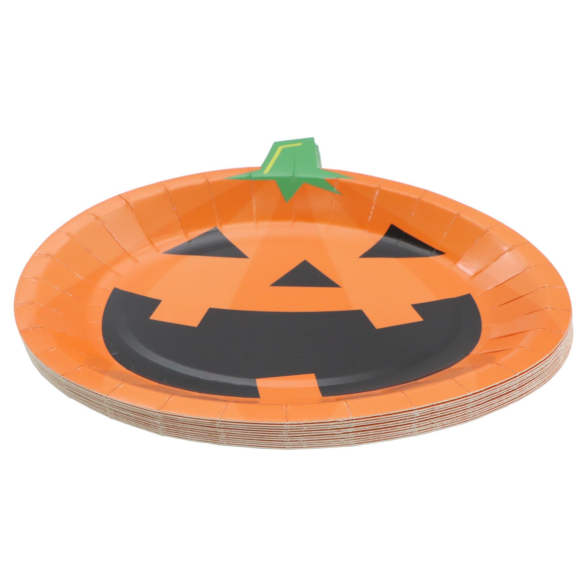 slide 3 of 3, 7" Jack-O'-Lantern Paper Plates, 12ct. By Celebrate It, 12 ct