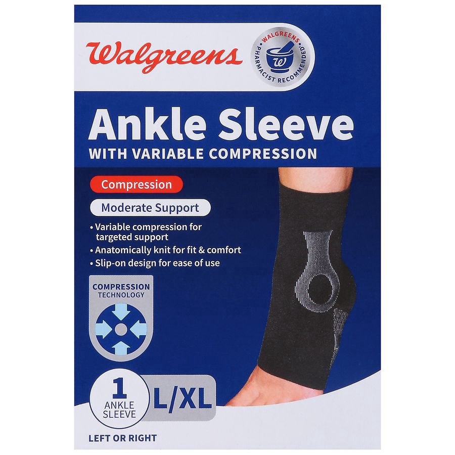 slide 5 of 5, Walgreens Compression Sleeve - Ankle Large / X Large, 1 ct