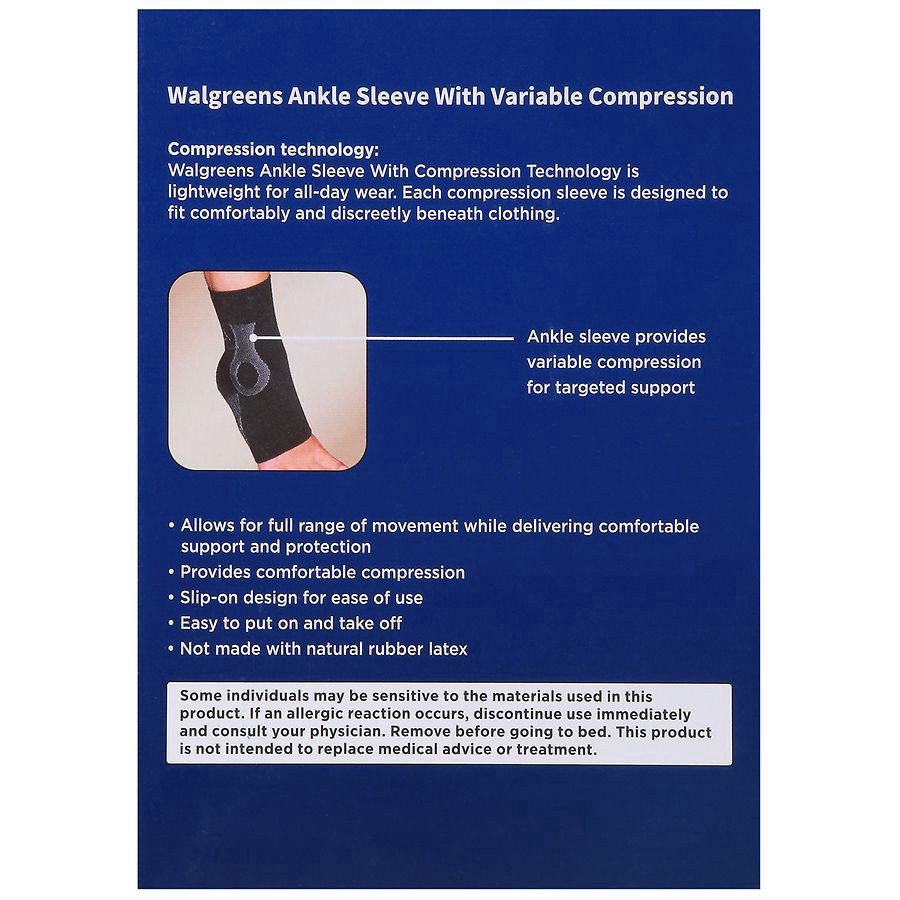 slide 2 of 5, Walgreens Compression Sleeve - Ankle Large / X Large, 1 ct