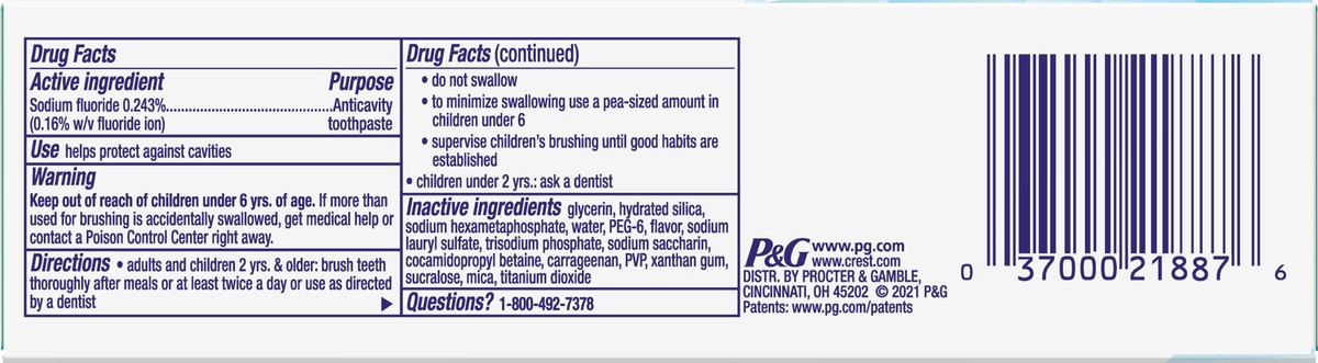 slide 2 of 4, Crest 3D White Brilliance Blast Fluoride Anticavity Toothpaste 3.9 oz Box, 3.9 oz