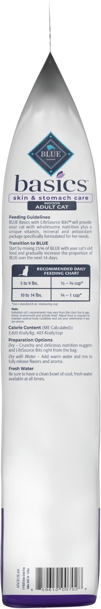 slide 12 of 12, Blue Buffalo Blue Basics Limited Ingredient Grain Free Turkey & Potato Indoor Adult Cat Food, 11 lb