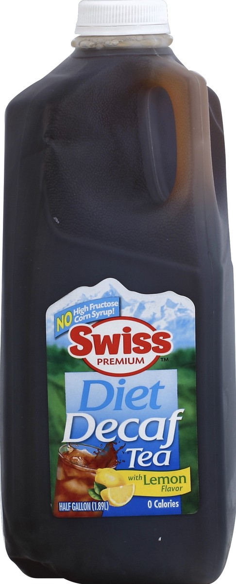 slide 4 of 4, Swiss Premium Lemon Flavor Diet Decaf Tea, 2 qt