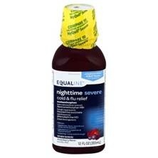 slide 1 of 1, Equaline Nighttime Severe Cold & Flu Relief, Berry, 12 oz